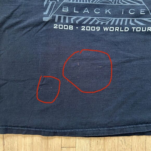 Y2K ACDC Black Ice Shirt Mens Large Black 2008 2009 Tour Band Rock Graphic Tee - Picture 6 of 8